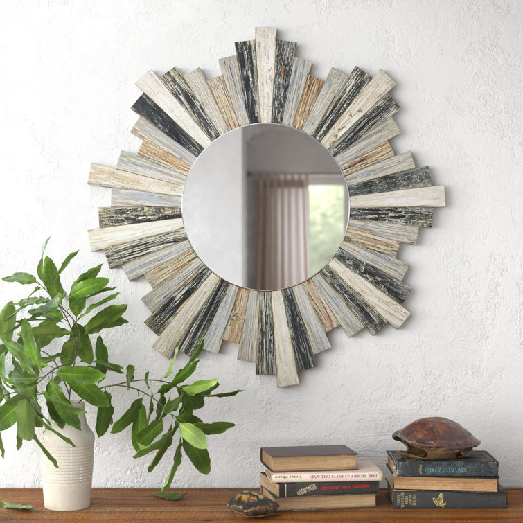 Union Rustic Sia Sunburst Wood Wall Mirror & Reviews Wayfair